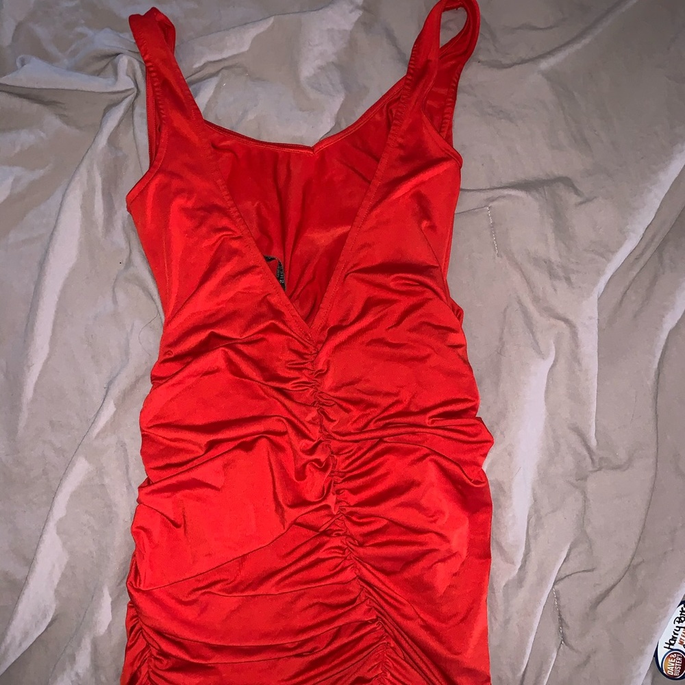 Red mini dress